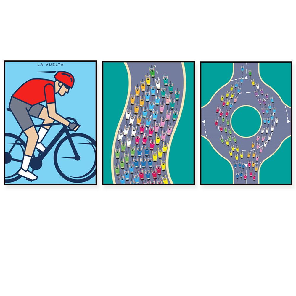 Mountain Biking Races - Affiche décorative pour la maison et