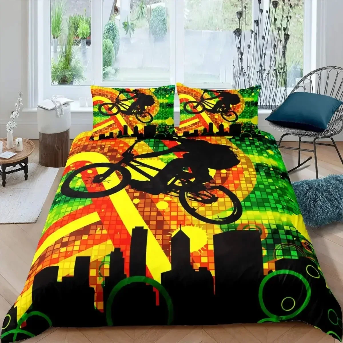 Parure de lit pour vélo en mic - Mountain Biking Game avis et prix