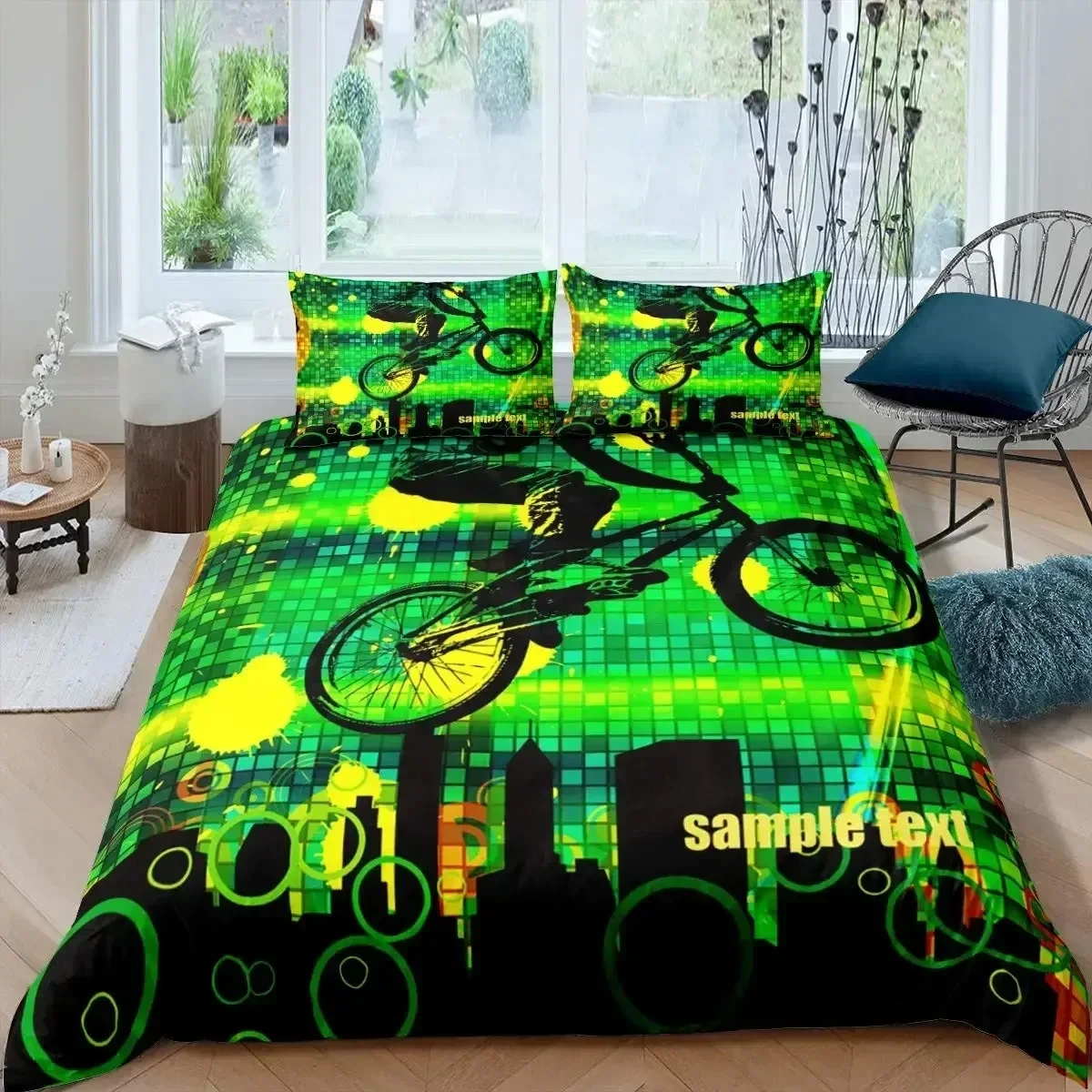 Parure de lit pour vélo en mic - Mountain Biking Game avis et prix